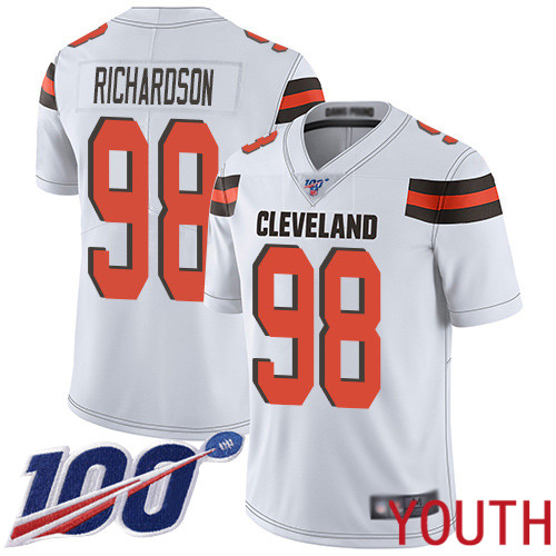 Cleveland Browns Sheldon Richardson Youth White Limited Jersey #98 NFL Football Road 100th Season Vapor Untouchable->youth nfl jersey->Youth Jersey